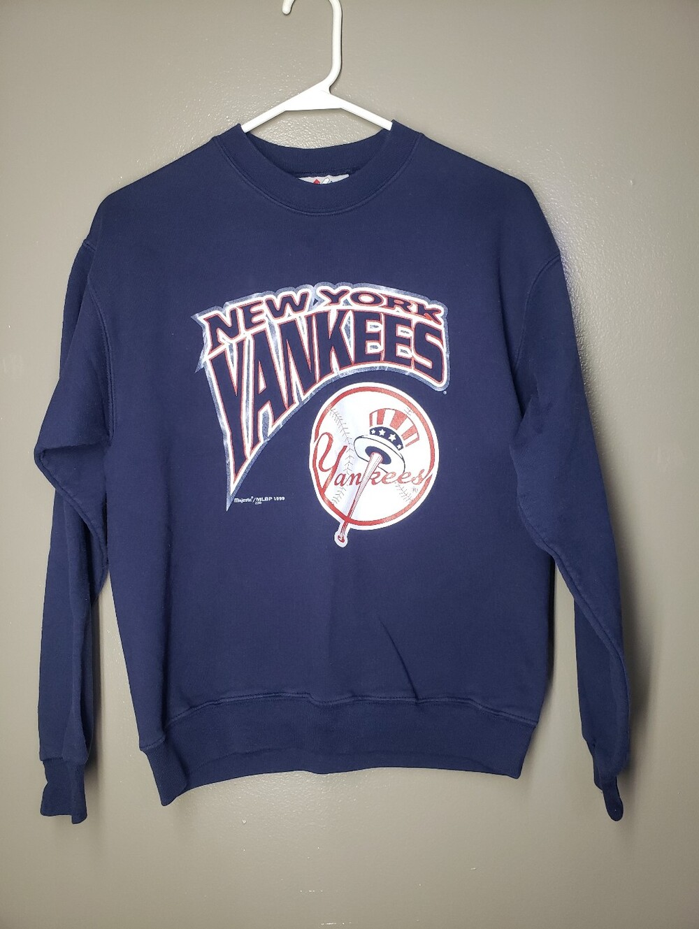 Majestic New York Yankees Vintage Youth Sweatshirt Size XLarge Blue 1999